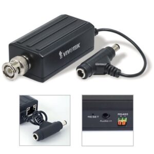 Servidor de video 1 canal, Audio, Compresión H.264 y MJPEG, RS485, 12V CD compartida con con cámara