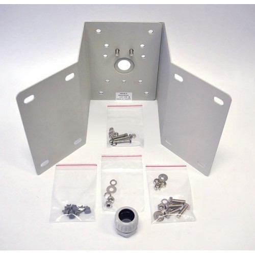 Adaptador para montaje en esquinas para cámaras PTZ VIVOTEK, Incluye placas en acero y tapones de silicona